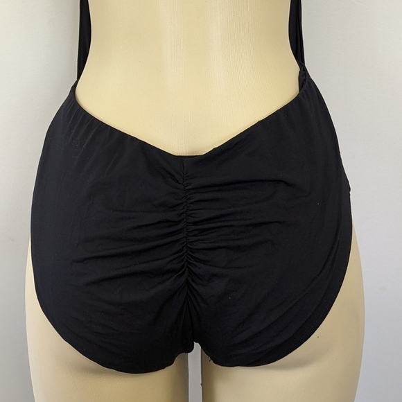 Carmen Marc Valvo Plunge Halter Tie One Piece Swimsuit - Picture 4 of 9